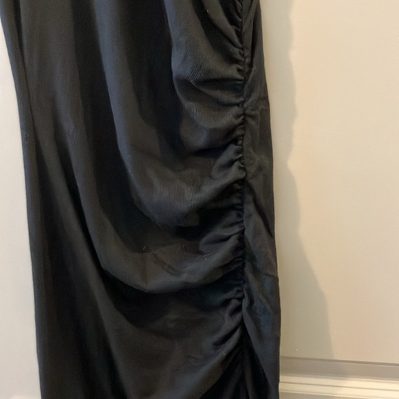 NWT Michael Stars Tala Sleeveless Shirred Seam Midi Dress Black Sz S - Picture 5 of 9